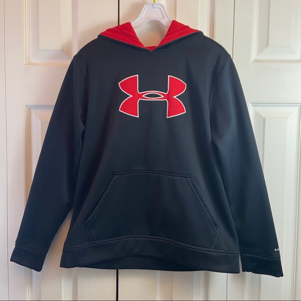 Under Armour Storm Black Red Hoodie Sweatshirt